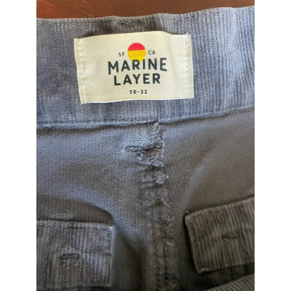 Marine Layer Mens 30x32 Ombre Blue Tomales Corduroy Pants - Picture 12 of 16